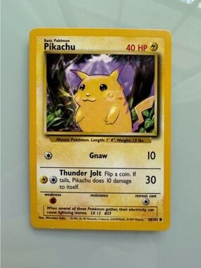 Vintage Pikachu Pokemon Card